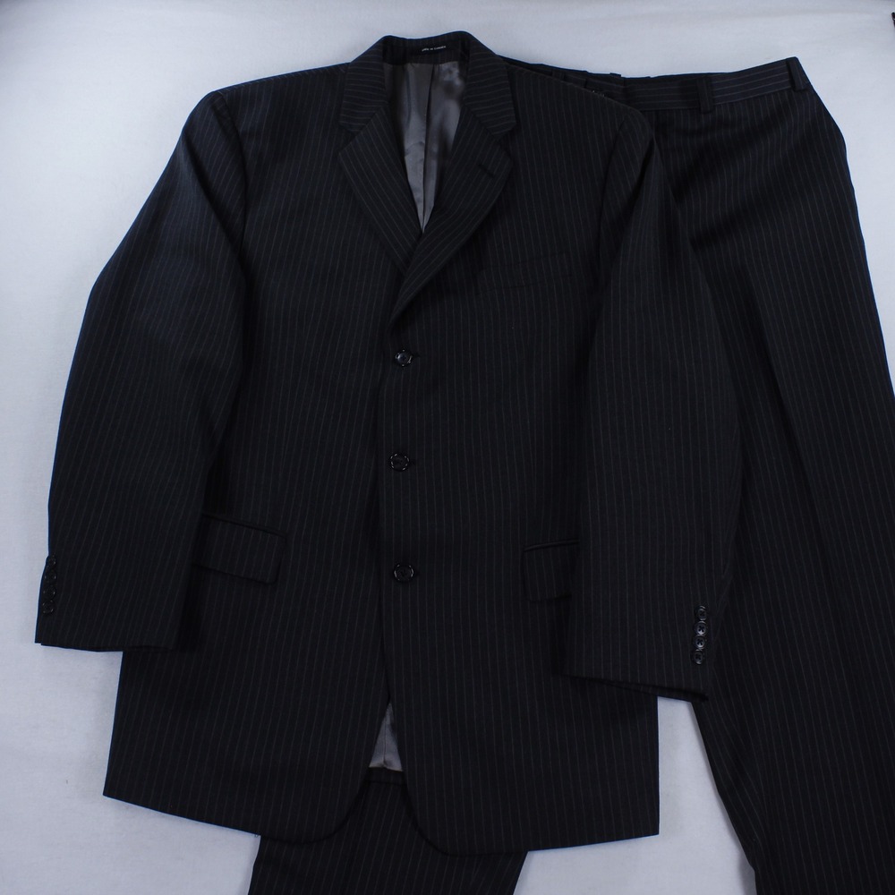 Vintage Calvin Klein Men's Pinstripe Suit 38W 100% Wool Made in Canada 3-Button